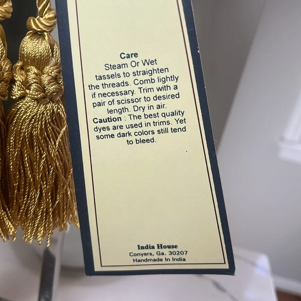 Curtain Tassels; Color: Gold; India House Trimmings NEW